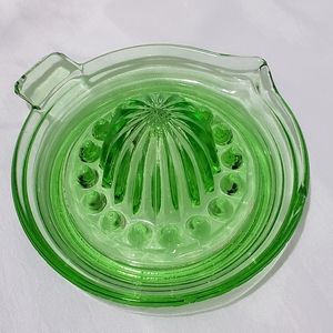 Antique Vintage Green Glass Juicer